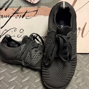 WHITIN Black Knit Lace-Up Athletic Sneakers